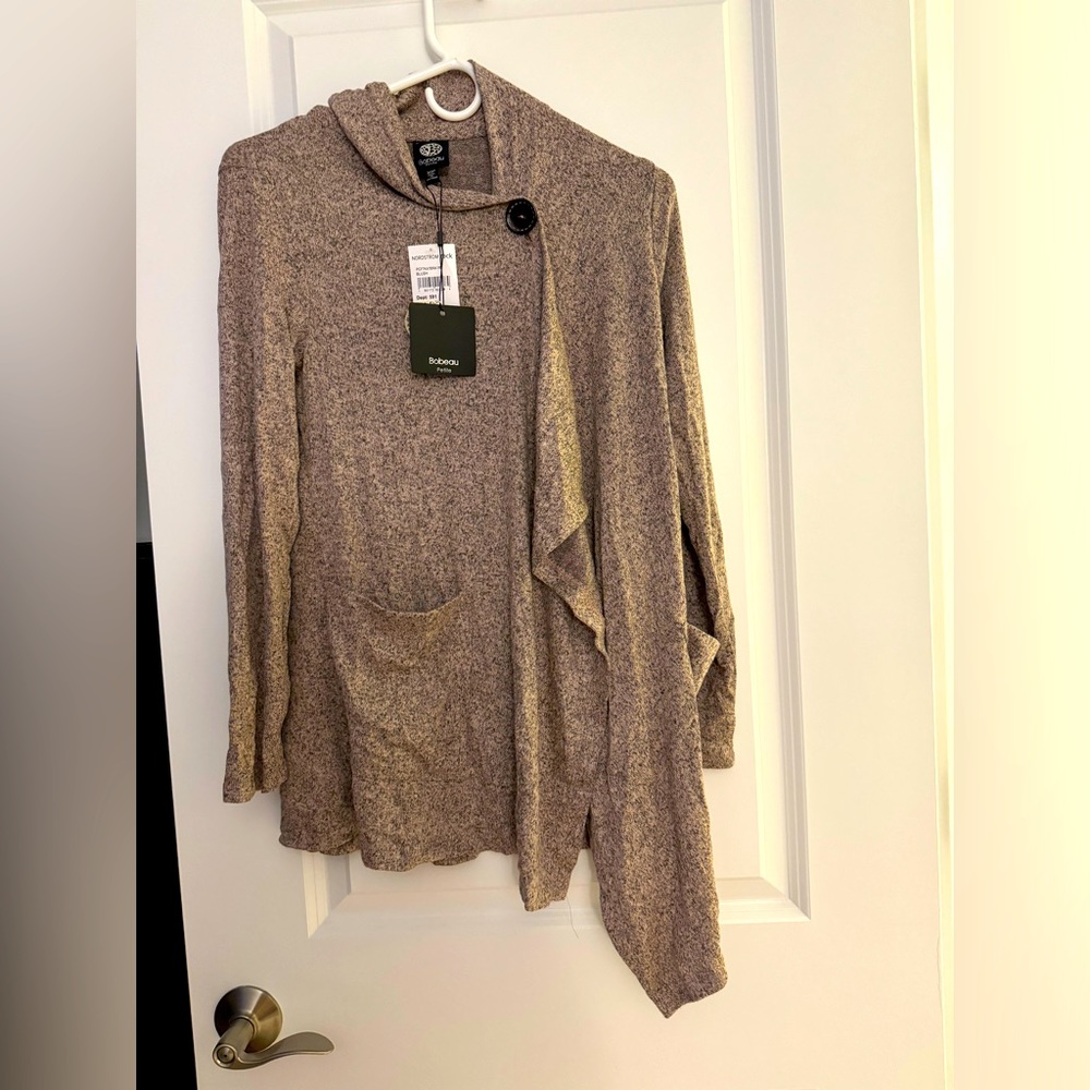 Bobeau Women's Blush One Button Wrap Cardigan Shrug (XSP)